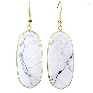 Brincos dangle Fysl Light Yellow Gold Color Oval Forma Tigre Drop Stone para mulheres Vermelhinho Jóias