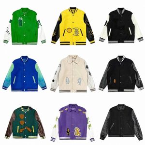 Mens Jackets Baseball Varsity Jacket Letter Stitching Bordado Autumn e Winter Men Loose Destacado Caus