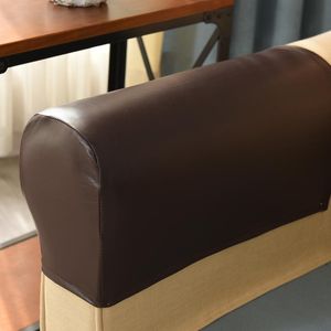Chair Covers 1 Pair PU Leather Cover Sofa Armrest Armchair Arm Stretchy Furniture Protectors For Couch