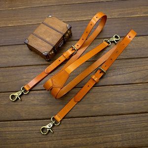 Suspenders NWE Ginger leather suspender light brown with hook and buckle strap braces for men women 230217