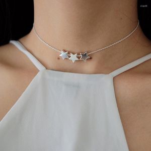 Kedjor 2023 Fashion Statement Metal Gold Color Star Choker Halsband Roman Inspirerad kort kedja 3 Ginger smycken Kvinnor