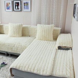 Stol täcker europeisk stil tjock plysch soffa kudde päls tyg icke-halkhandduk enkel täckning