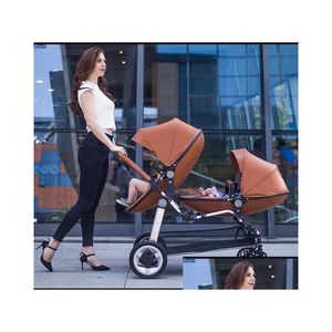 Car Dvr Strollers# Twin Strollers Stroller Front and Rear Seat High View Eggshell Foldable Drop Delivery Baby Kids Maternity