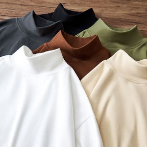 Мужчины S T Рубашки MRGB Mock Sece Seck Long Elever T Рубашки бархатные зимние утолщенные мужские теплые футболки. Слух свободных топов 2023 Unisex Clothing 230217