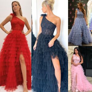 Tulle Prom Dress 2023 Multi Layer Ruffled Tulle Ballgown Lady Preteen Girl Pageant Gown Formell Evening Evening Party Wedding Capet Runway Boned Spets Corset Bodice