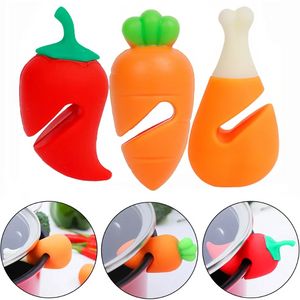 Bakeware Silicone Pot Lid Holder Anti-spill Rack Heat-resistant Anti-Overflow Stoppers Pot Cover Lifter Holder Durable Kitchen Gadgets tt0218