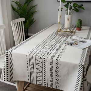 Table Cloth Chinese Classical Retro Linen Cotton Tablecloth Blue White Rectangular Dining Restaurant ChristmasTable Cover Decor