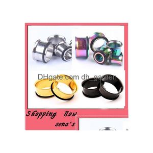 Stecker Tunnel 128 teile/los Mix 4 Farbe 314mm Edelstahl Single Flare mit O Ring Expander Kits Körperschmuck Piercing EA Dhgarden Dhrjr