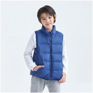 Car Dvr Vests Fashion Childrens Sleeveless Warm Winter Down Waistcoats Athletic Outdoor Apparel Drop Delivery Baby Kids Maternity Clot Dhcya