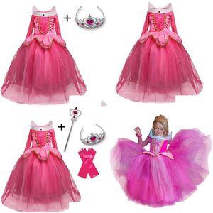 Car Dvr Girl'S Dresses Girls Princess Dress Cosplay Costume Children Kids For Party Sleeveless Pink Drop Delivery Baby Maternity Cloth Dhurs