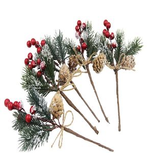 Decorative Flowers & Wreaths Fake Snow Frost Pine Branch Plastic Christmas Decoration DIY Artificial