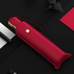 Umbrellas Luxury Umbrella Ladies Ultralight Portable Automatic Windproof Travel Sunscreen Anti-ultraviolet 3-fold 6ribs Parasol