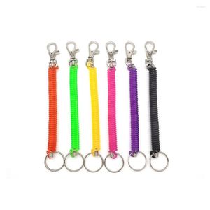 Keychains Pack Of 50 Key Chain Bag Decor Plastics Multicolored Pouch Ornament Anti-Lost Stretch Cord Fishing Lanyard Spiral Keyring