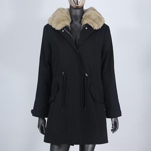 女性の毛皮のフェイク2023ロングウォータープルーフパーカーウィンタージャケット女性レアルコート天然レックスウォームデタッチ可能なオーバーコートアウターウェア