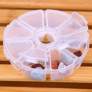 Jewelry Pouches 1Pcs 8 Slots Beads Container Storage Box Case Organizer Display Findings Makeup Clear Round Rangement Maquillage