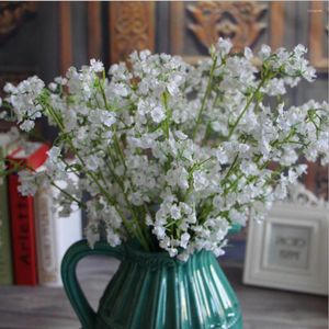 Decorative Flowers APRICOT Rustic Style 2 Forks Silk Flower Bouquet For Wedding Home Decoration Garden Decor 1 Piece Free
