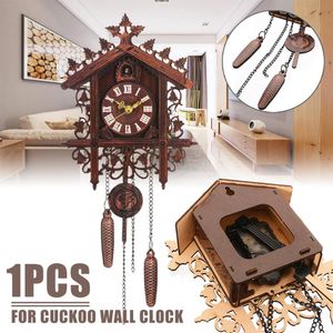 Wall Clocks Creative Wood Cuckoo Clock Art Hanging Roman Numeral Quartz Movement For Home Decor