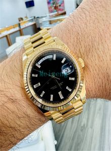 En original 1 till 1 2023 Diver Sport Wristwatch President Day Datum 228238 18K Yellow Gold Black Baguettes Dial Brand New Men's Automatic Watch