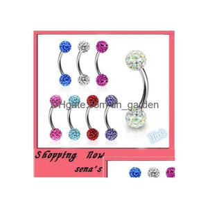 Kaş Takı E10 Shambhalla Ring 50pcs/Lot Mix 10 Renkli Shamballa Disko Ball Saplama Piercing Jewery Bar Bırakan Teslimat Gövdesi Dhgarden Dhmev