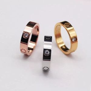 5mm 6mm ring designer ring love ring 3 diamond rings rose gold ladies/men luxury jewelry titanium steel gold plated never fades and is not allergic