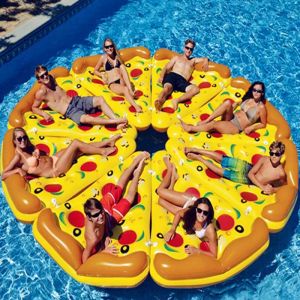 Tubi galleggianti gonfiabili 1 pz Letto di grandi dimensioni 2 pezzi Manicotto per acqua in PVC Pizza Galleggiante Fila Gioco per adulti FloGonfiabile