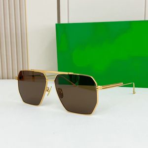 Gold/Braun, quadratische rechteckige Sonnenbrille für Herren und Damen, 1012 Brillenschirme, Designer-Sonnenbrillen, UV400-Brillen mit Box