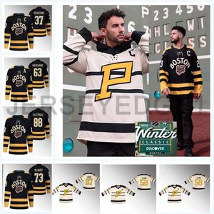 Penguins Bruins 2023 Kış Kış Klasik Hokey Jersey Sidney Crosby 37 Patrice Bergeron Pittsburgh David Pastrnak Jake Guentzel Evgeni Malkin Charles McAvoy Erkek Gençlik