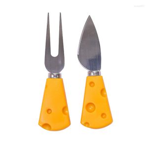 Yemek takımı setleri 4pcs Taşınabilir Yaratıcı Sevimli Sofra Paslanmaz Çelik Peynir Bıçak Çatal Kaşık Set Tereyağı Tost Yayılmış Küçük