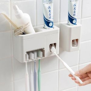 Set di accessori per il bagno Accessori per il bagno Dispenser automatico di dentifricio Crema dentale Supporto per punzonatura gratuito Dentifricio Spremiagrumi