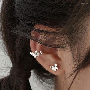 Stud Earrings Cute Hollow Butterfly Ear Earring For Women Girl Cuff 3D Tiny Chic Jewelry