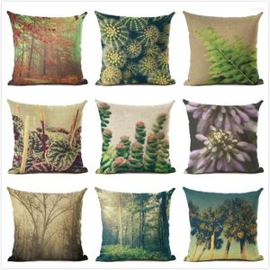 Pillow Tropical Plant Tree Cover Cotton Linen Decorative Pillowcase For Sofa Coconut Case Kussensloop Almohada