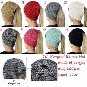 Cc h￤stsvans beanie hatt h￥r tillbeh￶r 15 f￤rger kvinnor virkning stickade m￶ssa vinterskallies m￶ssa varma m￶ssor kvinnliga stickade snygga hattar