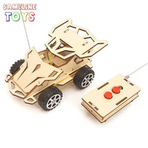 Modelo de madeira de alta qualidade Experiência científica de controle remoto STEM Childrens DIY Brinquedos de quebra-cabeça