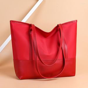 Evening Bags Youth Ladies Simple Versatile Bag Women Splicing Shoulder Portable Satchel Leather PU Oxford Shopping Tote