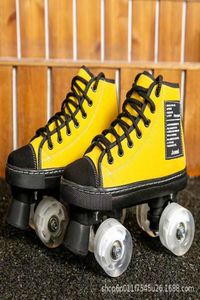 Stil Patines Yetişkin Doublerow Roller Skates Foursheel Erkek Kadın Açık Mekan Ayakkabıları İçinde Sline 4115521