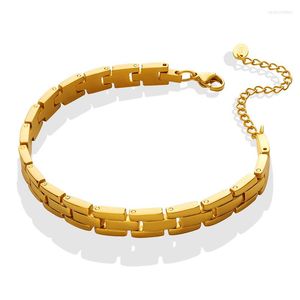 Bangle Gold Color Bracelet For Women Titanium Steel Men Fashion Jewlry Hip Hop Trendy Versatile Couple Simple Jewelry