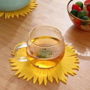 Table Mats Sunflower Mat Heat Resistant Insulation Pads Bowl Home Decor Placemat For Dining