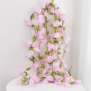 Decorative Flowers Autumn Decoration Christmas Wedding Decorations With Artificial Cherry Blossom Rattan For Home Decor