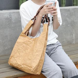 Evening Bags Women Bag Korean Casual Vintage Bucket Solid Hasp SOFT Paper Shoulder Handbags High-Capacity Girls Mori Girl