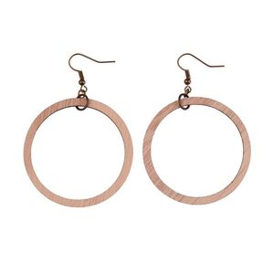 Creolen Huggie Rainbery Frau Afrikanisches Holz Modeschmuck Eardrop 1 Paar Rundes Design Persönlichkeit Hohl Baumeln JE0727