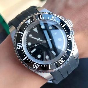 ボックスメンズウォッチ付き44mm D-Blueセラミックベゼル居住者Sea Sapphire Sapphire Cystalステンレス鋼