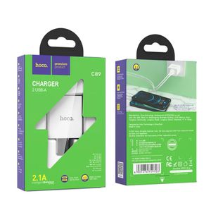 HOCO C89 C88A Dual-Port-Ladegerät US-EU-Stecker USB-Handy-Ladegerät mit Typ-C-Micro-USB-Kabel-Ladegerät-Kits