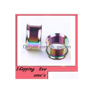 Plugs Tunnels Mix 516mm 50st/Lot Rostfritt stål Rainbow Ear Plug Tunnel Body Jewelkött Piercing Drop Delivery Dhgarden Dhxha