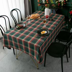 Tovaglia Plaid Rosso Verde Natale Anno Festa Casa Cucina Cotone Lino Spesso Rettangolare Copertura da Pranzo El