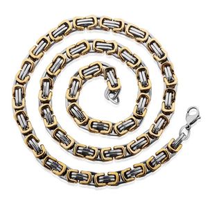 Ketten 5mm Byzantinische Box Link Kette Halskette Für Männer Edelstahl Gold Silber Mode Schmuck Großhandel 22inchChains