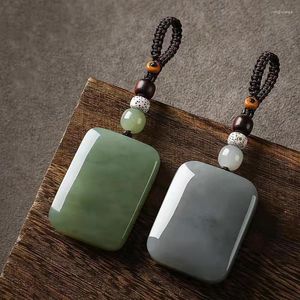Keychains Design Chinese Style Hetian Jade Car Key Chain Pendant Men And Women Gift Jewelry Accessories