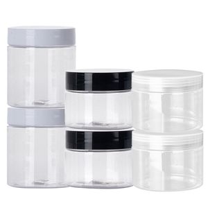 Parfymflaska 12st 100120150200250ML Clear Plastic Jar and Lids Skincare Cosmetic Cream Jar Travel Set Refillable Bottles Storage Jars 230217
