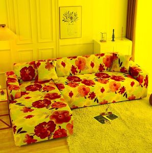 Chaves de cadeira Flores vermelhas pastorais Impressão Universal Spandex Sofá Cover Lshape Slipcover Slipcover Lstyle Corner Couch 1234 Seat77627775
