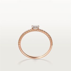 Carti Love Diamond Ring Designer Jewlery Women zaręczyny Pierścionki ślubne luksus moissanite pierścień Rose złoto srebrny tytan305r