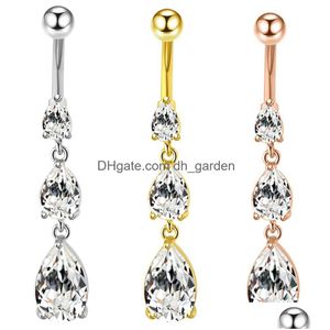 Navel Bell -knappen ringer 14G Belly Dangle för kvinnor Surgiskt stålkropp Piercing smycken Drop Delivery Dhgarden DHVX3